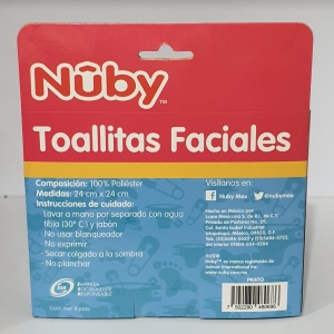 TOALLITAS NUBY DE TELA GAYLOR 4PZ FACIALES